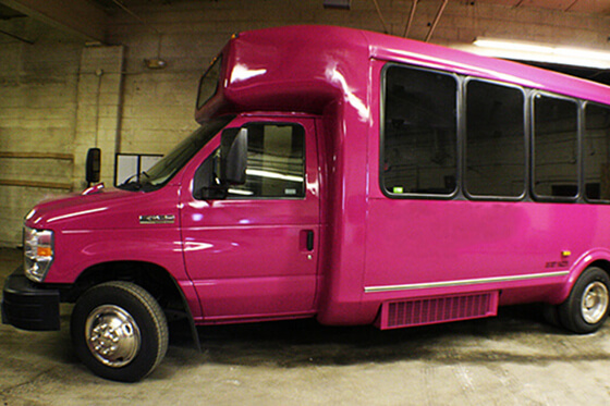 24-pass pink limo bus