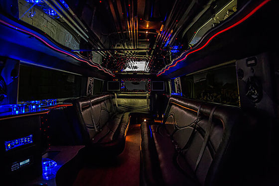 18-passenger Hummer interior