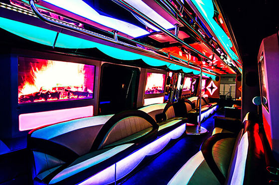 40-passenger limo bus int view